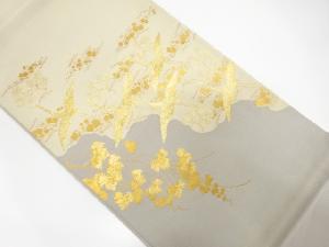 アンティーク　綴れ蒔絵寿鶴文織出し袋帯（材料）